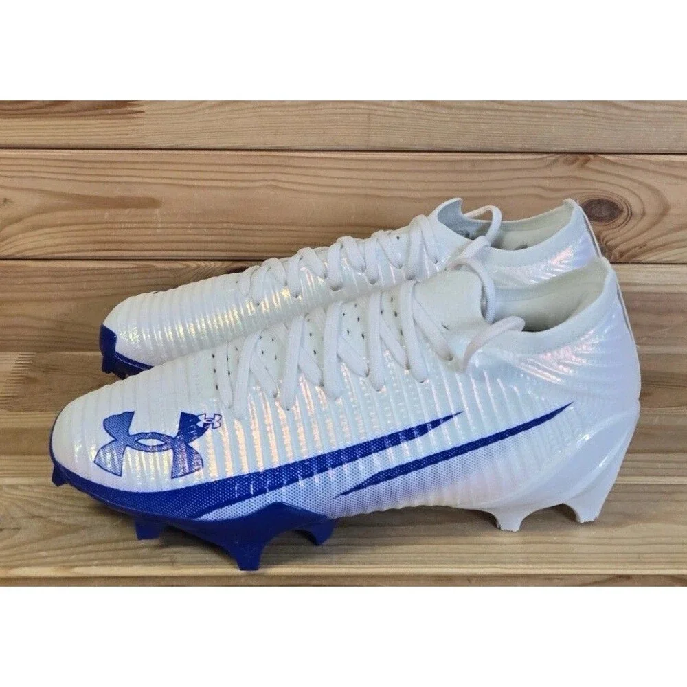 Under Armour Blur Pro White Team Royal Football/Soccee Cleats 3028220-106 Sz 11